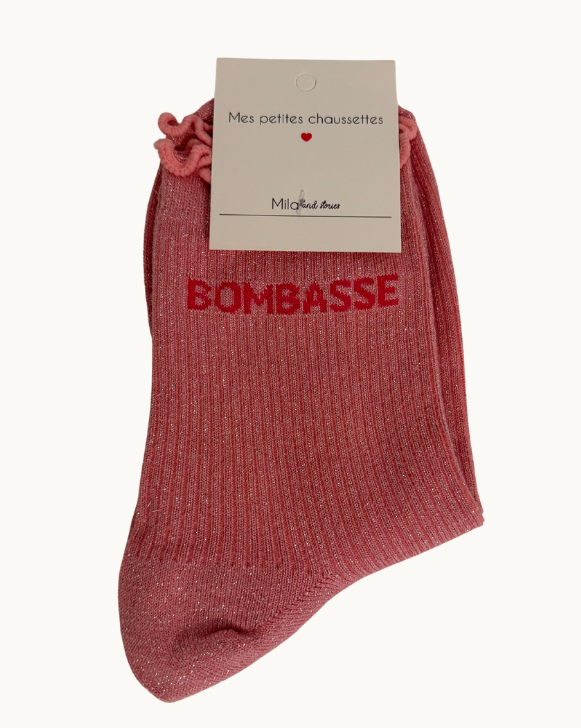 Chaussettes à paillettes - Bombasse - rose