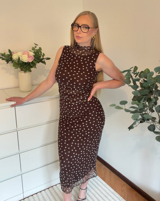 Robe longue à pois