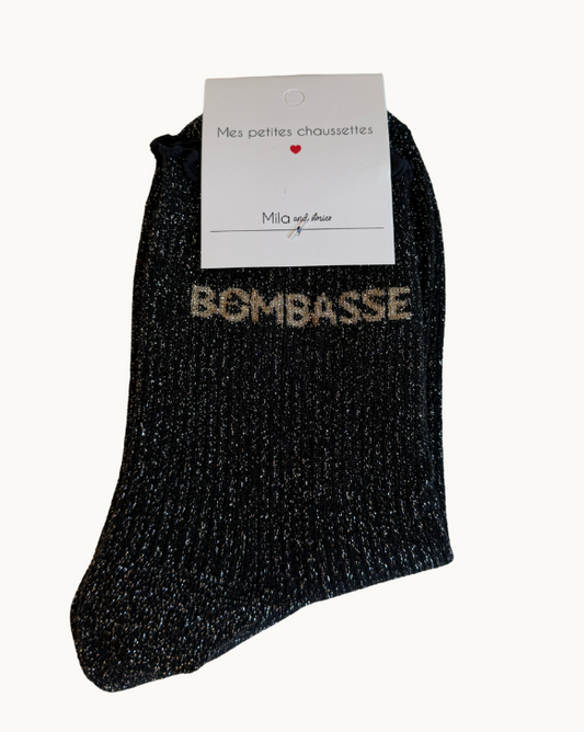 Chaussettes à paillettes - bombasse - noir