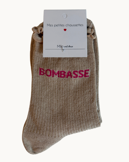 Chaussettes à paillettes - bombasse - beige
