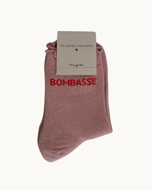 Chaussettes à paillettes - bombasse - rose claire