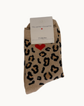 Chaussettes à paillettes - léopard - coeur
